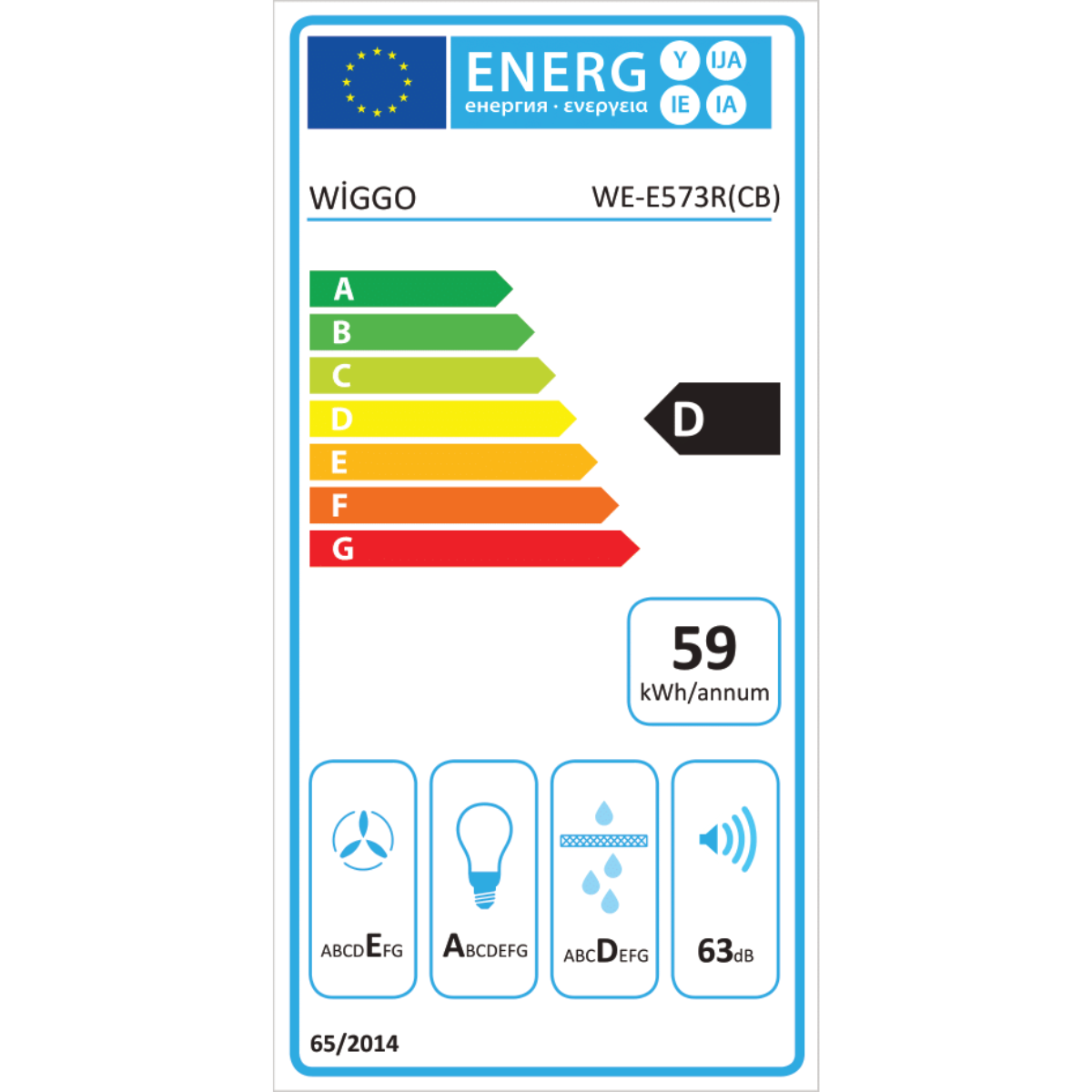 Wiggo WE-E573R(RB) - Inbouw Afzuigkap - 60cm - Rood