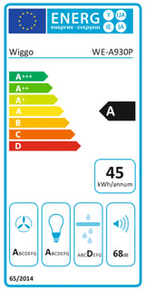 Wiggo WE-A930P(W)  - Wandschouw Afzuigkap - 90cm - Wit