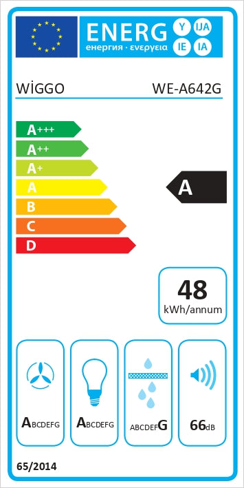 Wiggo WE-A642G(W) - Schuine Afzuigkap - 60cm - Wit Glas