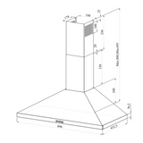 Wiggo WE-E943R(WW) - Wandschouw Afzuigkap - 90cm - Wit