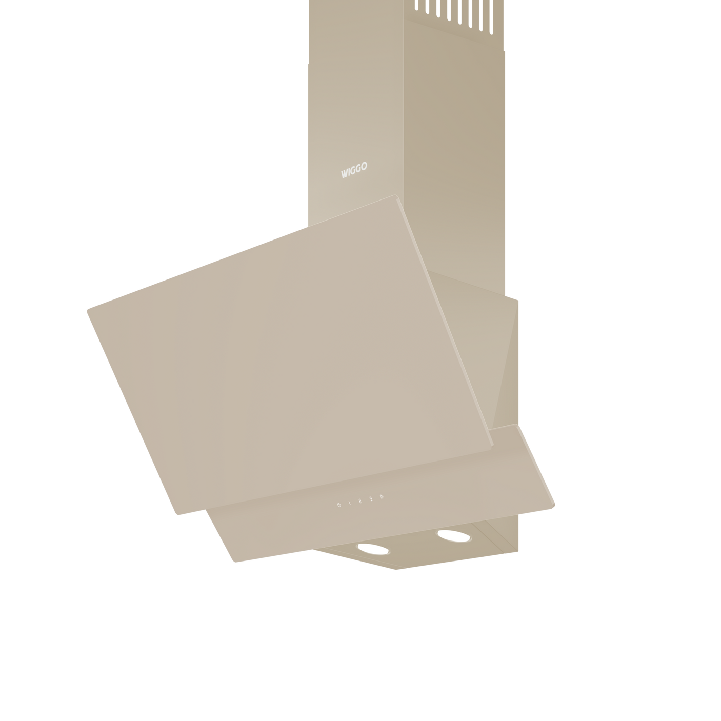 Wiggo WE-A642G(C)- Schuine Afzuigkap - 60cm - Creme Glas