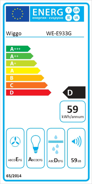 Wiggo WE-D933G(W)- Schuine Afzuigkap - 90cm - Wit Triple Glas