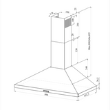 Wiggo WE-E543R(WW) - Inbouw Wandschouw Afzuigkap