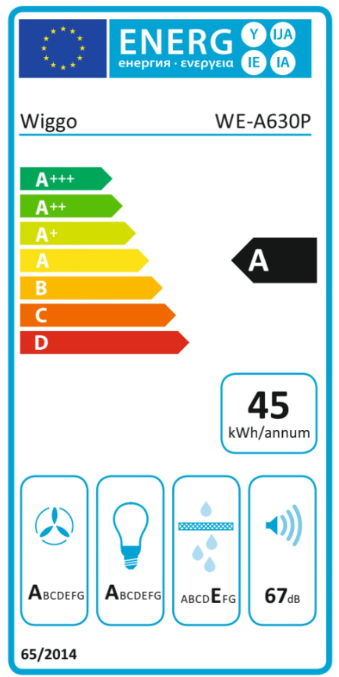 Wiggo WE-A630P(R) - Wandschouw Afzuigkap - 60cm - Rood