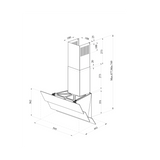 Wiggo WE-E633G(W) - Schuine Afzuigkap - 60cm - Wit Triple Glas