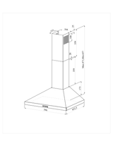 Wiggo WE-E643R(CB) - Wandschouw Afzuigkap - 60cm - Créme