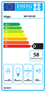 Wiggo WE-E613G(G) - Schuine Afzuigkap - 60cm - Grijs Glas