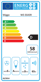 Wiggo WE-E643R(WW) - Inbouw Wandschouw (schuin) Afzuigkap