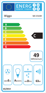 Wiggo WE-E543R(CB) - Wandschouw Afzuigkap - 50cm - Créme