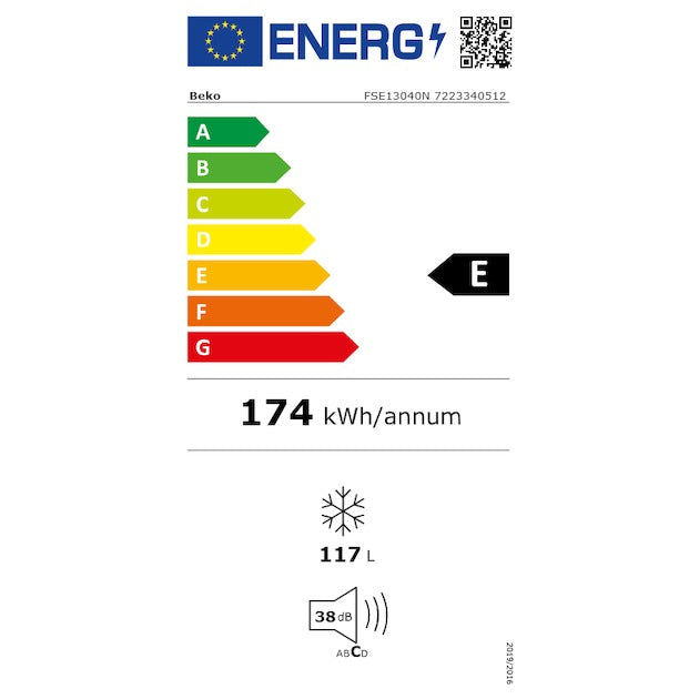 Beko FSE13040N Vrieskast Vrijstaand 117 l E Wit