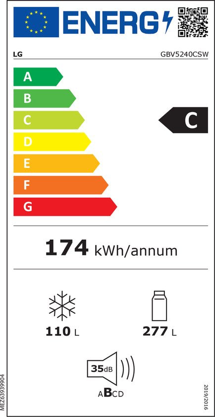 LG GBV5240CSW koelvriescombinatie