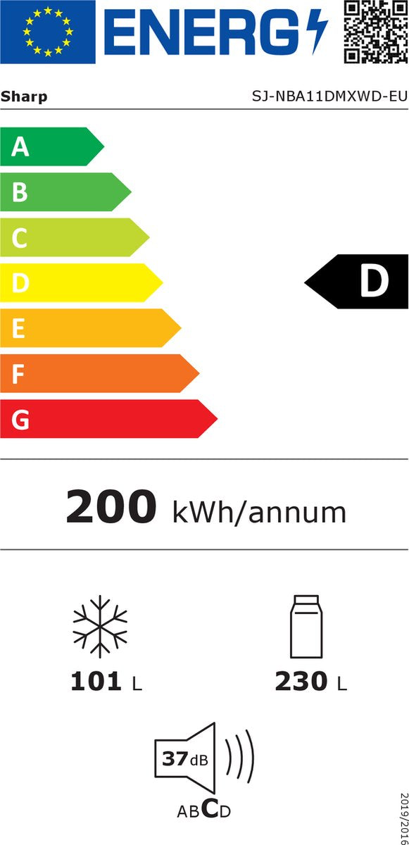 Sharp SJNBA11DMXWDEU Koelvriescombinatie Met Nofrost