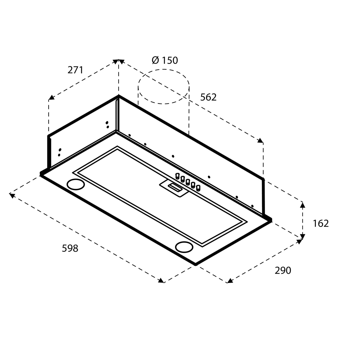 Inventum  AKI6005RVS Afzuigkap 60 cm breed