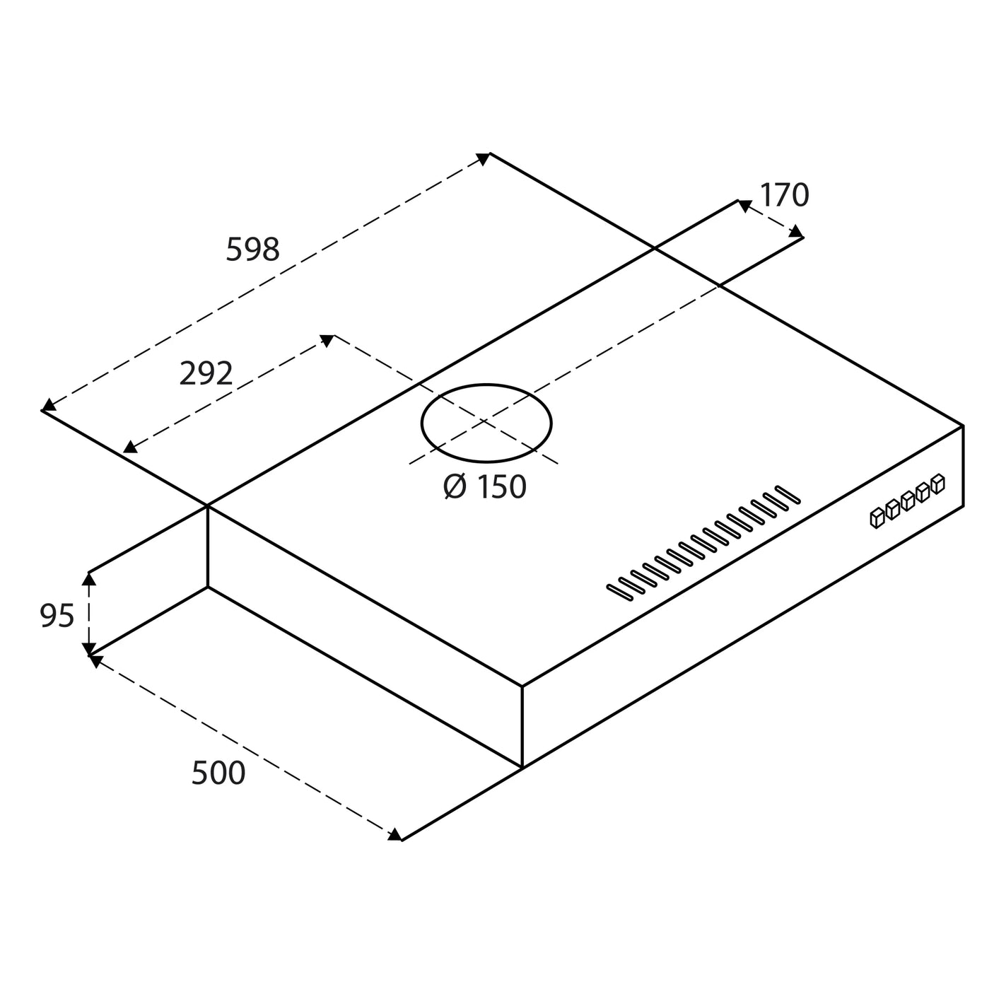 Inventum  AKO6015RVS Afzuigkap 60 cm breed