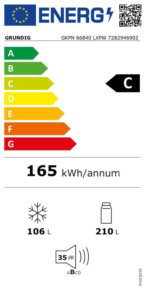 Grundig GKPN 66840 LXPW koelvriescombinatie