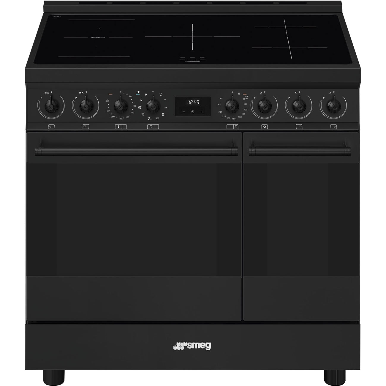 SMEG C92IPN2 90cm breed Fornuis Matt Black