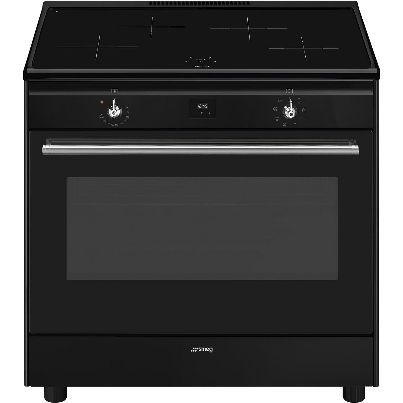 SMEG CX91IMBL 90cm breed Fornuis Zwart