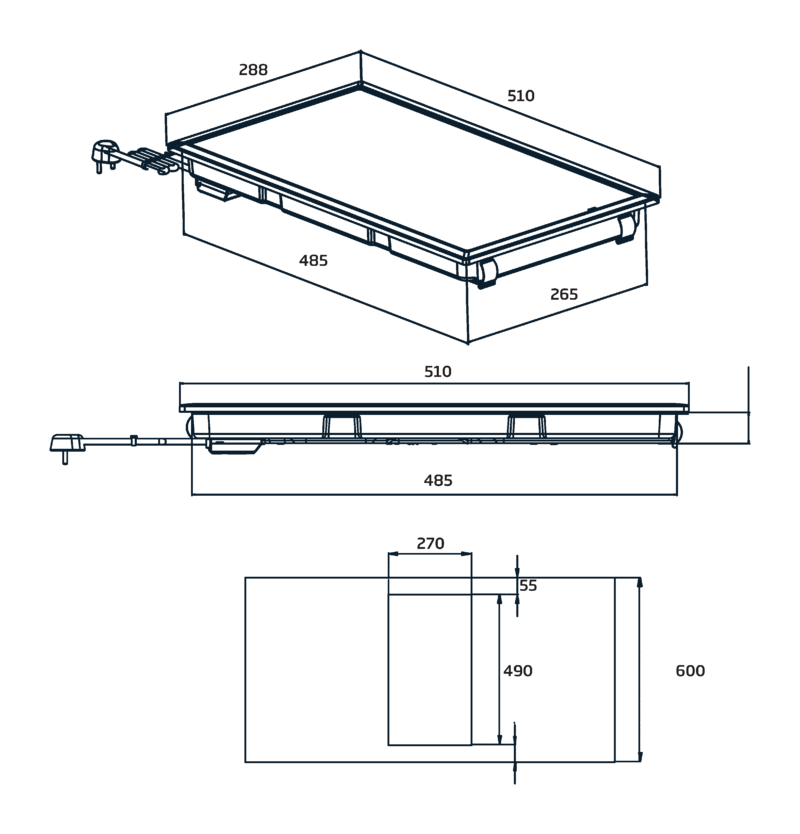 Beko HDCC32200X kookplaat Ingebouwd Inductiekookplaat zones 2 zone(s)