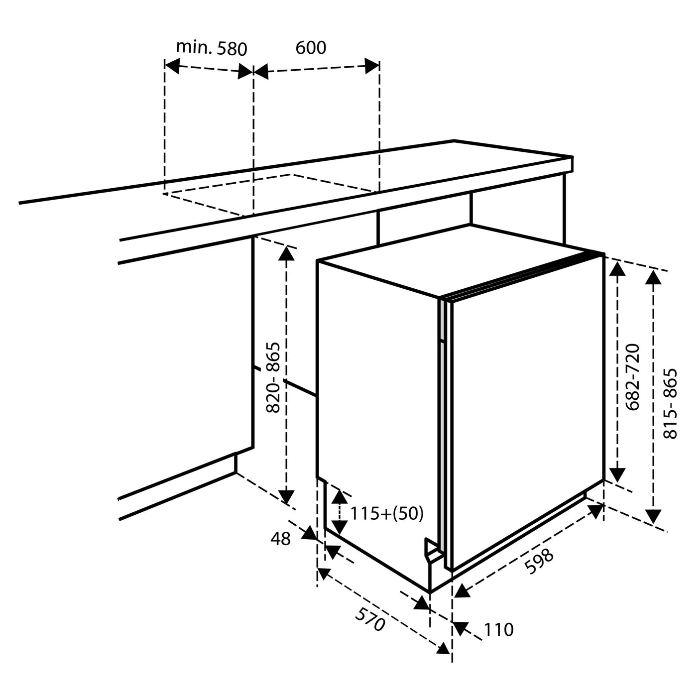 Inventum  IVW6021A Inbouw vaatwassers 60 cm breed