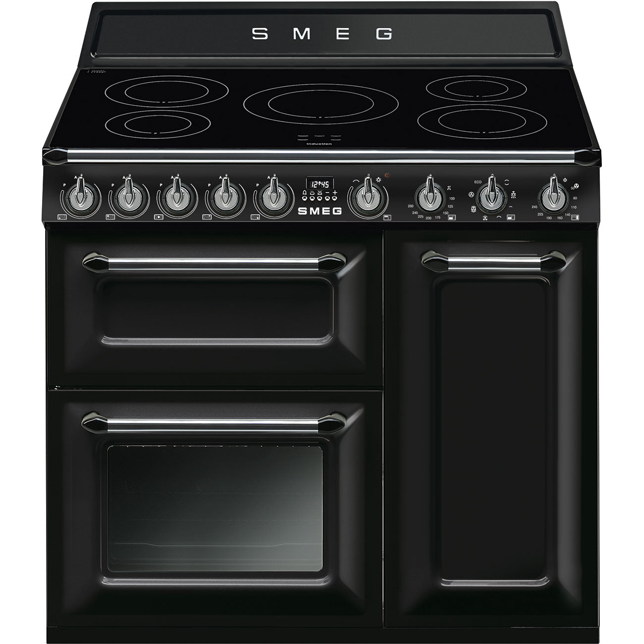 SMEG TR93IBL2 90cm breed Fornuis Zwart