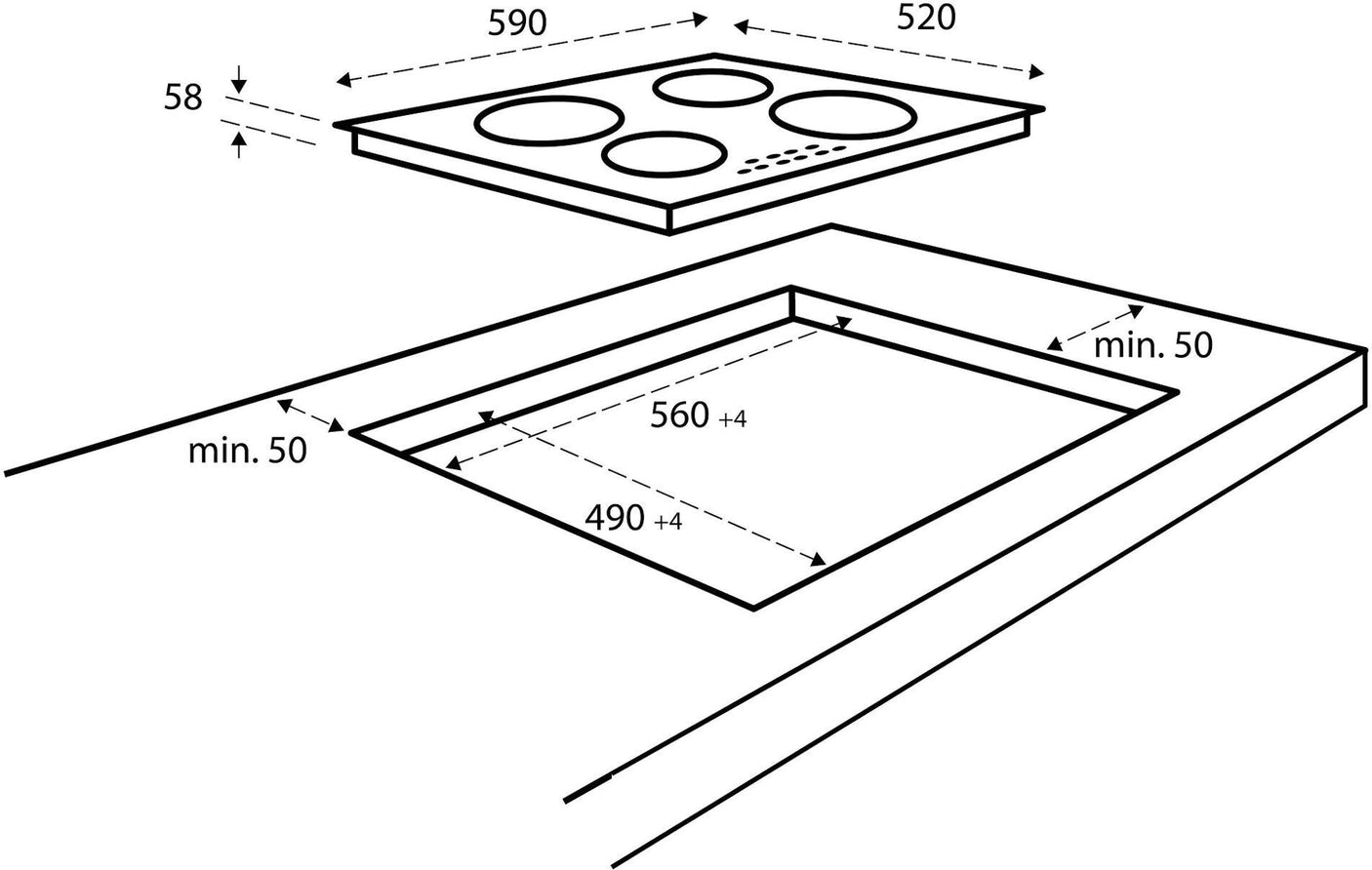 Inventum  IKI6028 Inductie kookplaat 60 cm breed