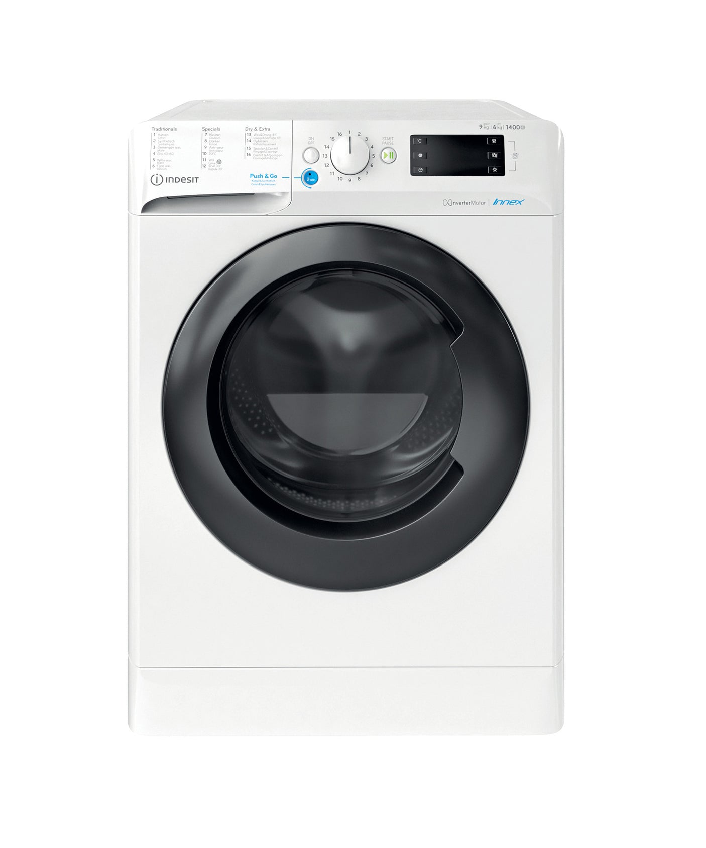 Indesit BDE 96435 9EWB BE Was-droogcombinatie Vrijstaand Voorbelading Wit D