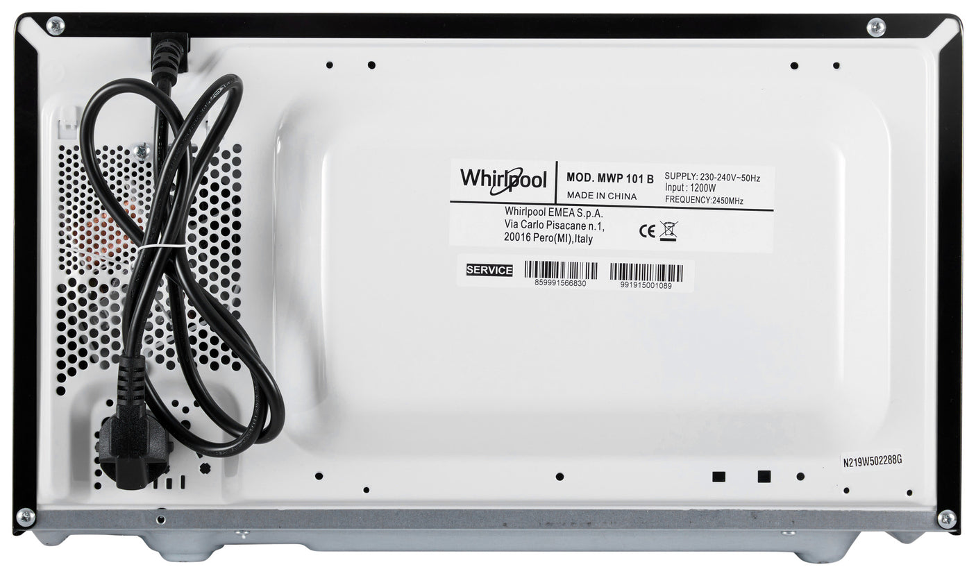 Whirlpool MWP 101 B Aanrecht Solo-magnetron 20 l 700 W Zwart