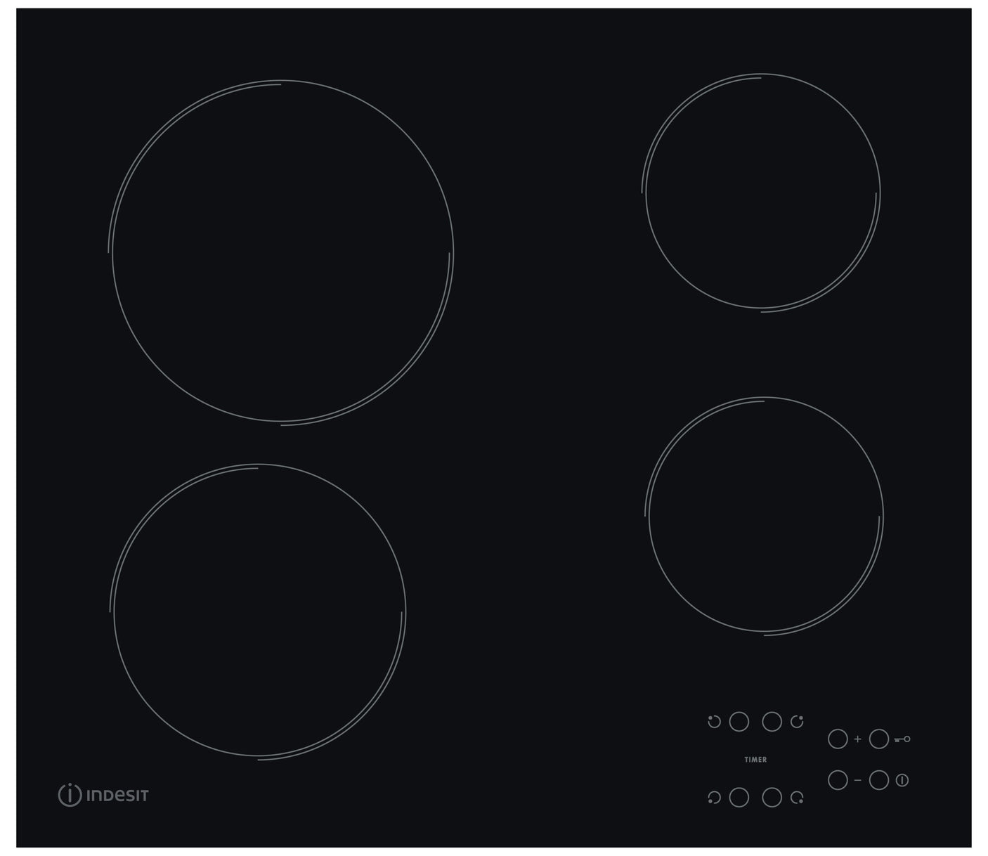 Indesit RI 161 C Zwart Ingebouwd Keramisch 4 zone(s)