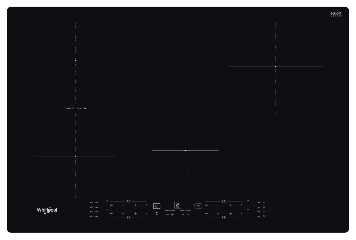 Whirlpool WB B4877 NE Zwart Ingebouwd 77 cm Inductiekookplaat zones 4 zone(s)