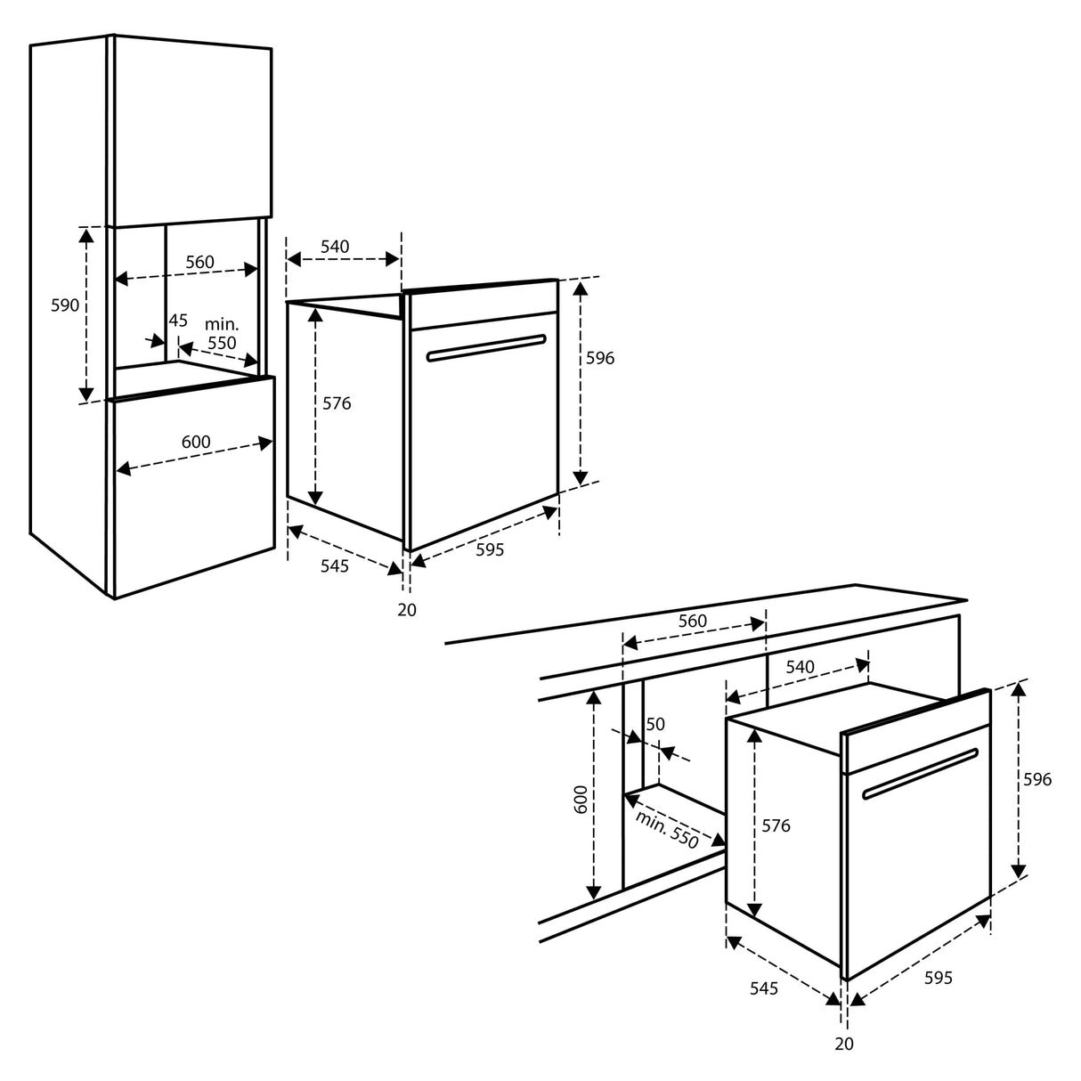 Inventum  IOM6035RT Inbouw oven nismaat 60 cm