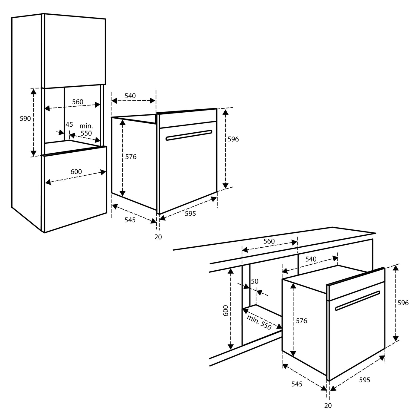 Inventum  IOM6035RT Inbouw oven nismaat 60 cm