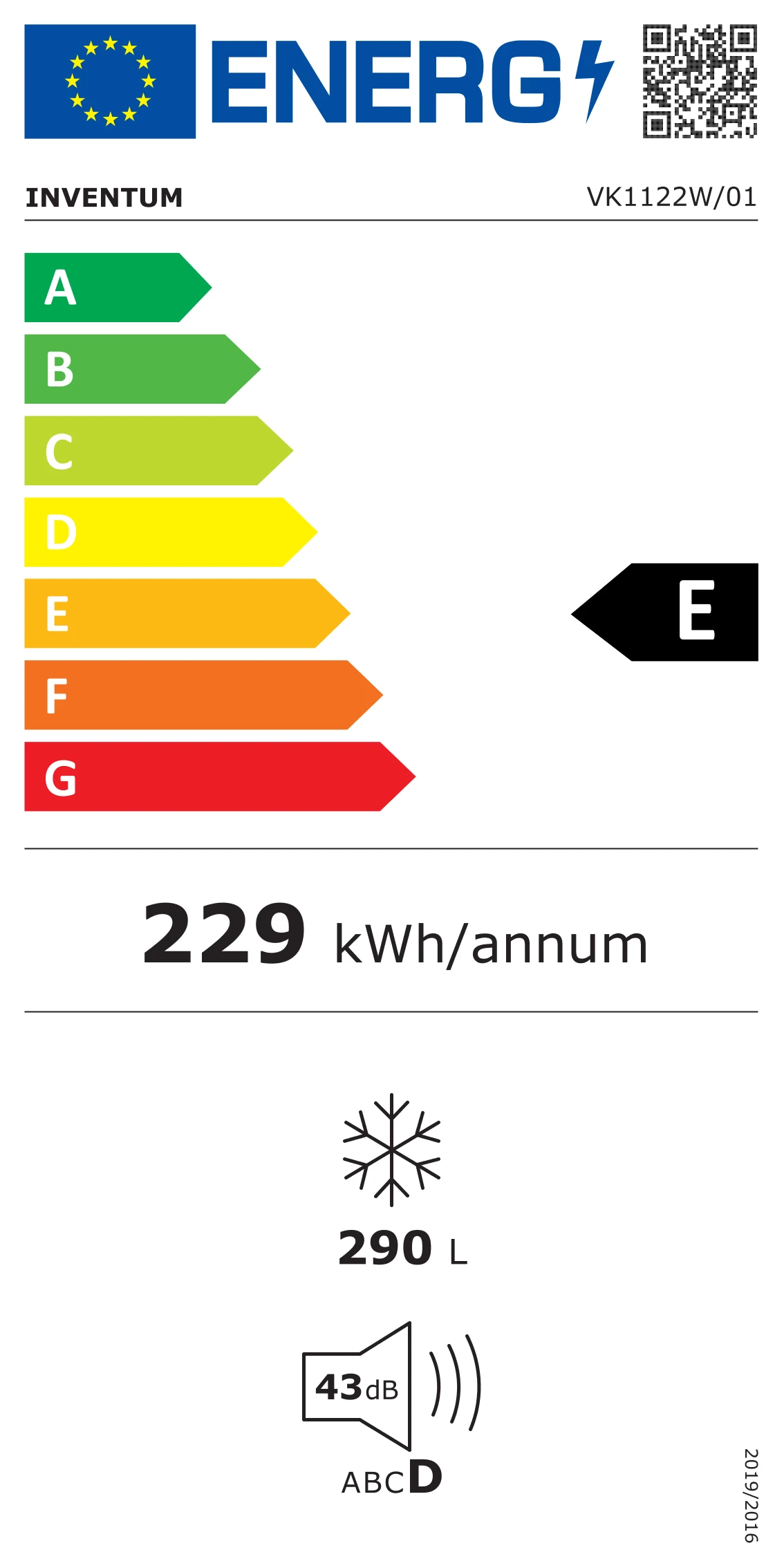 Inventum  VK1122W Vrieskist 112 cm breed