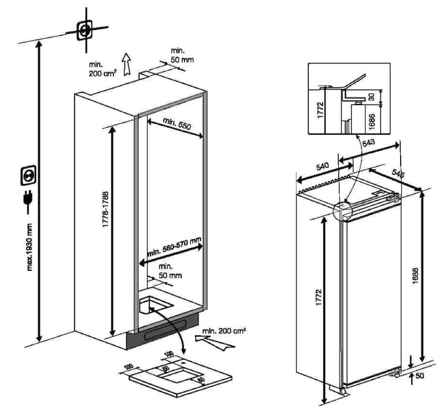 BEKO-BSSA315K3SN-INBOUWTEKENING